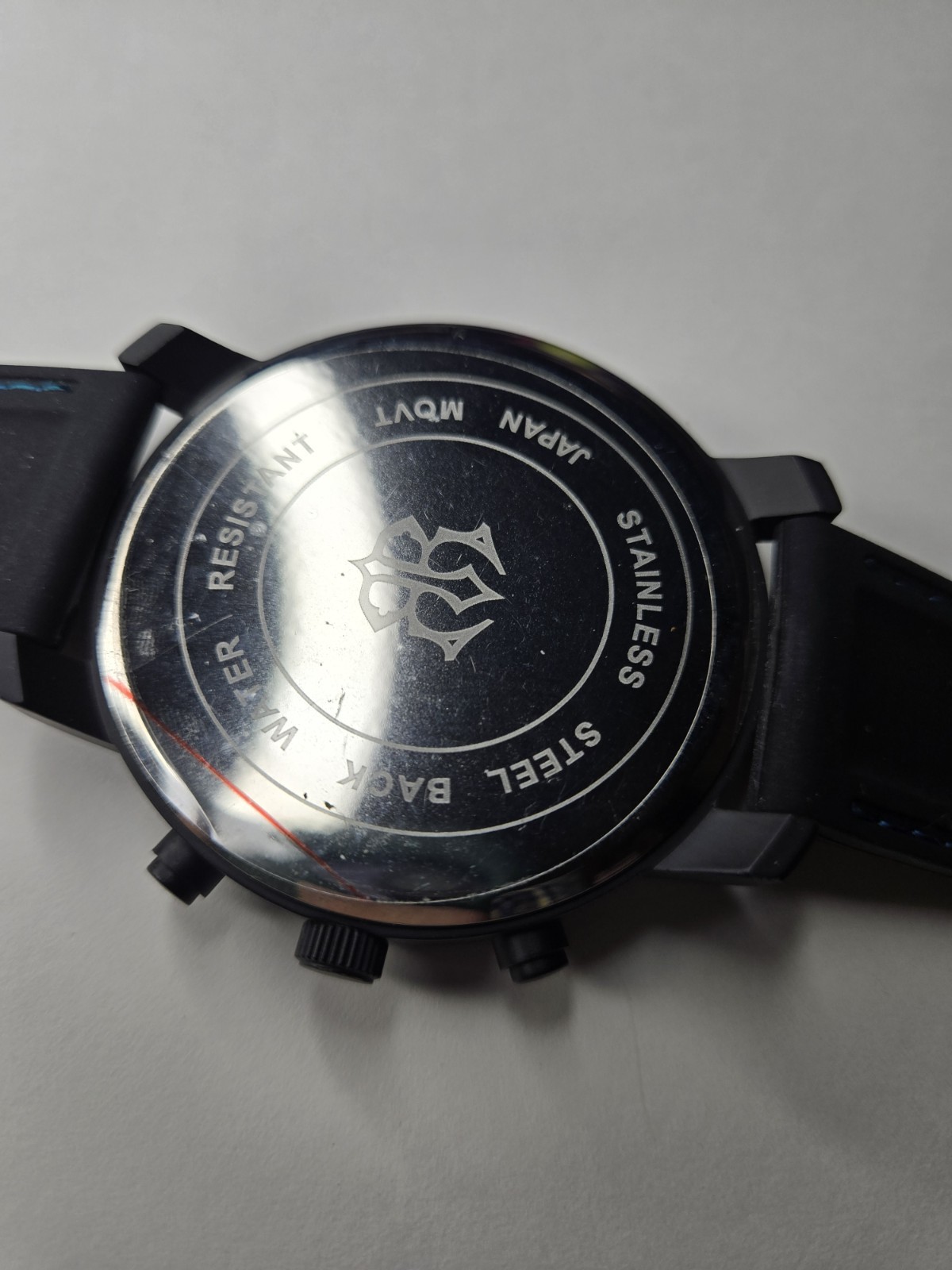 Roar Black Light Blue Gray Dial Round Case Rubber Band Men’s Watch Working