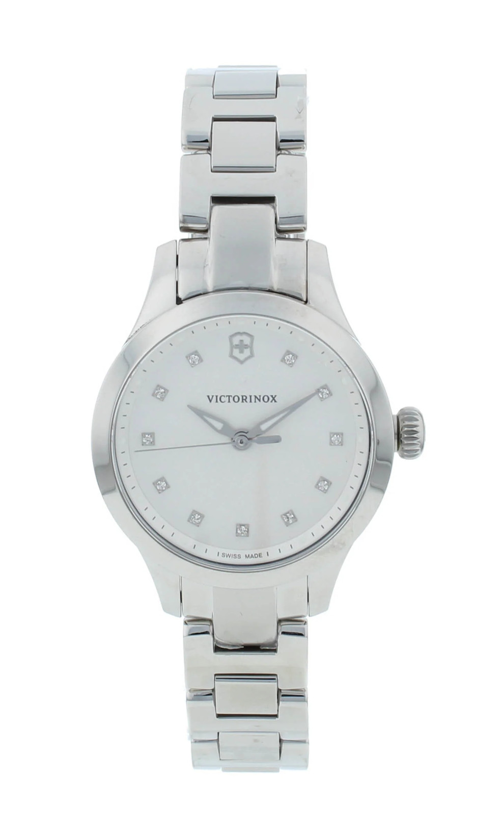 Victorinox Alliance 28mm Quartz Silver Diamond Dial Steel Ladies Watch 241875