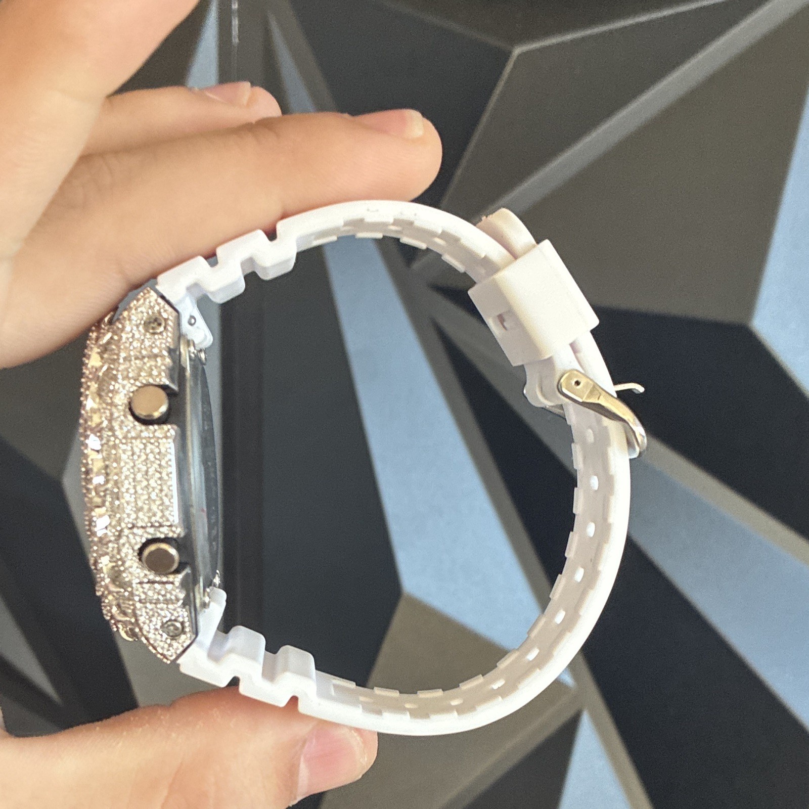 *ICED OUT* Casio G-SHOCK Analog/Digital Quartz White Resin Bling Box Papers