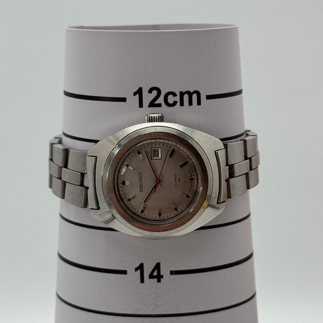 Working condition SEIKO manual winding ladies’ watch, date display, silver,