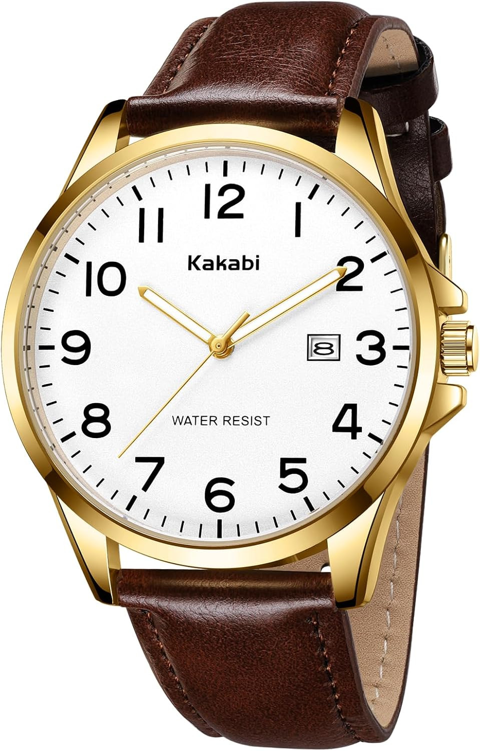 Watch for Men, Fashion Minimalist Wrist 40MM, 01-Brownwhite