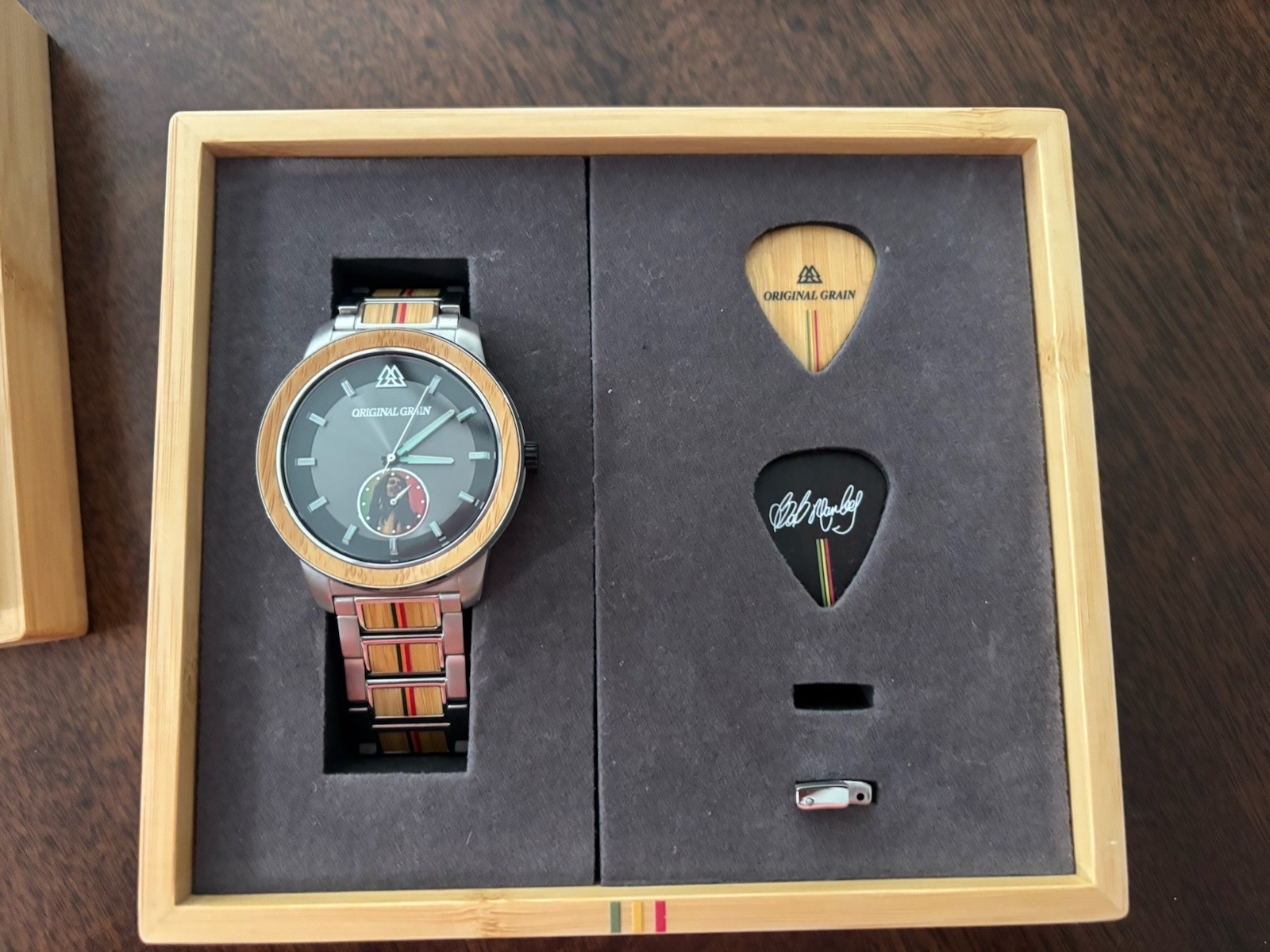 Original Grain “One Love” Ltd. Edition Bob Marley Bamboo 46mm Watch- NIB