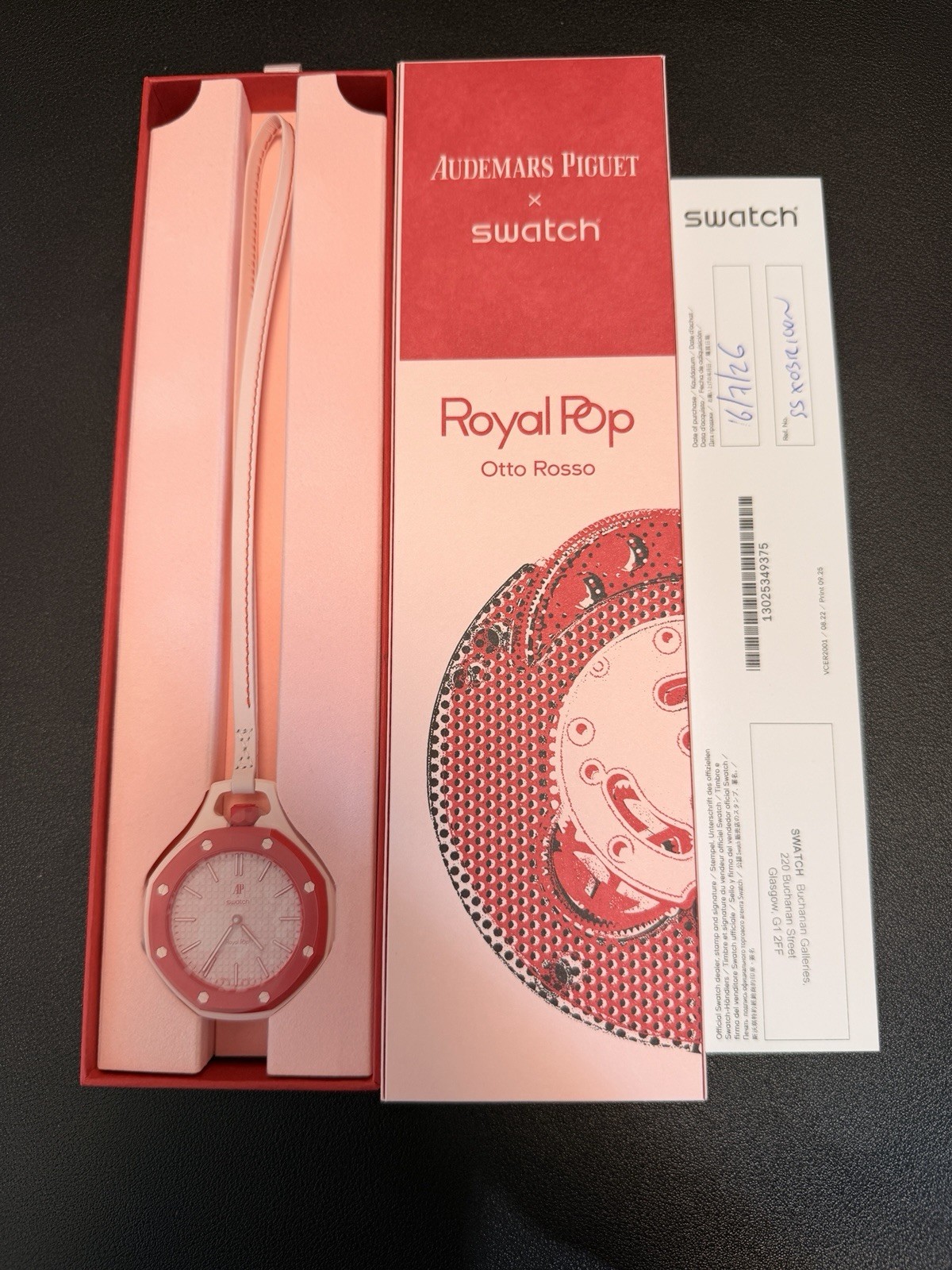Audemars Piguet x Swatch OTTO ROSSO AP Royal Pop Limited Edition Receipt & Docs