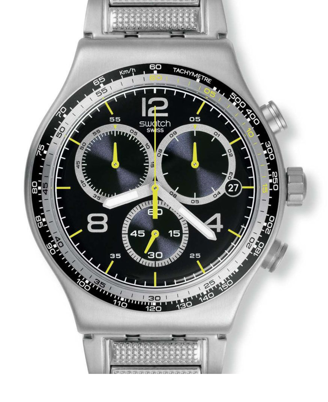 NEW SWISS SWATCH IRONY NEW CHRONO YVS411G SPRINKLED WATER NEW METAL
