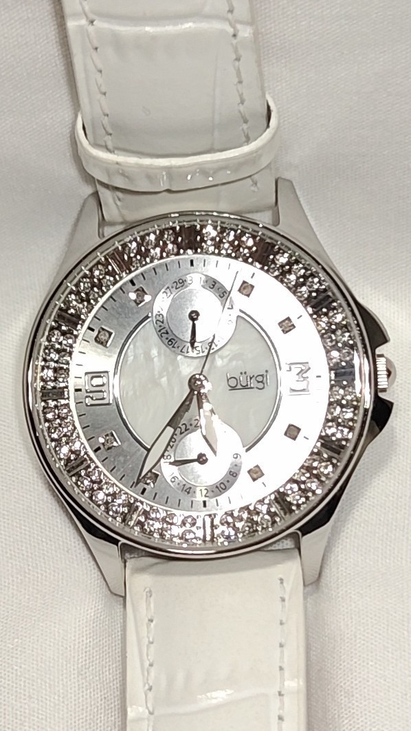 NOS burgi Diamond Classic SS Women’s Watch, BUR044WT. Needs Battery