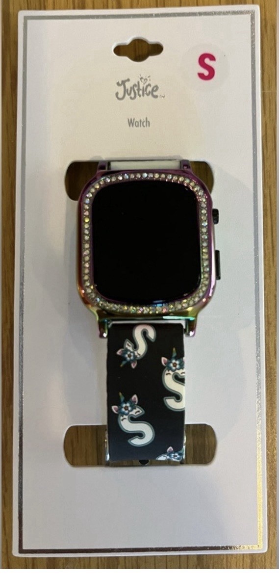 Justice INITIAL “S” LCD Watch Kids NWT