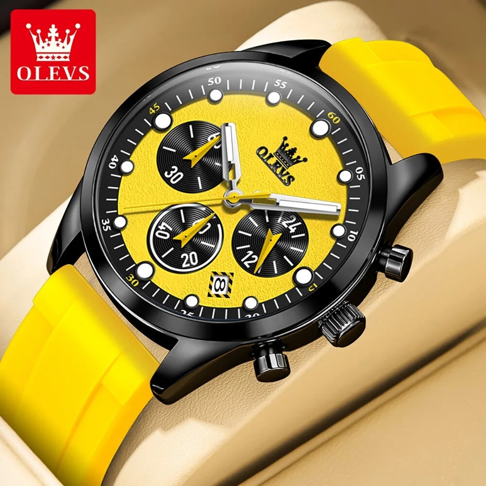Waterproof Quartz Luminous Luxury Watch Business OLEVS Men’s Date Men Strap