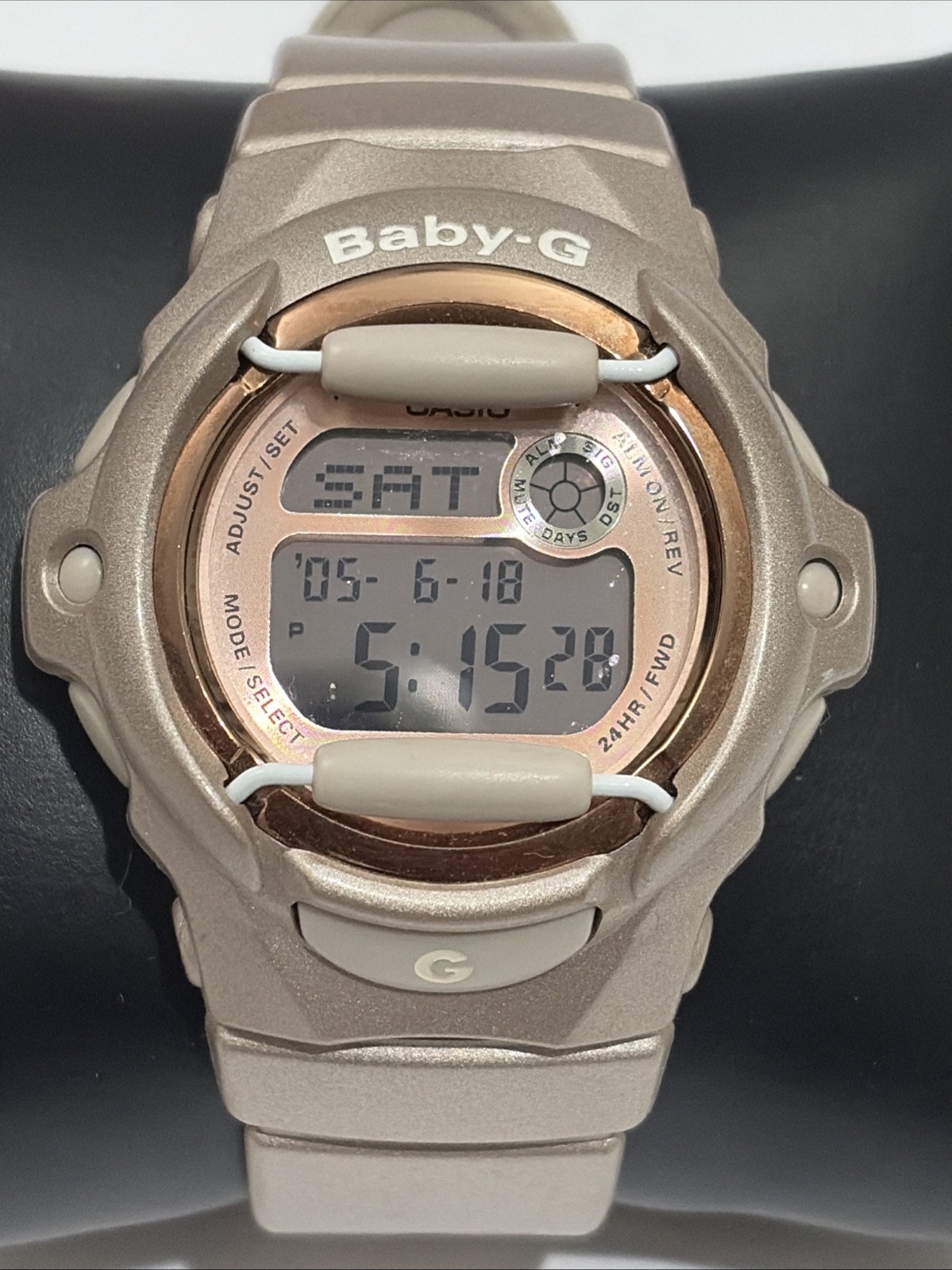 Casio Baby-G 3252 Digital Watch BG-169G Beige Taupe Rose Gold W/ New Battery!