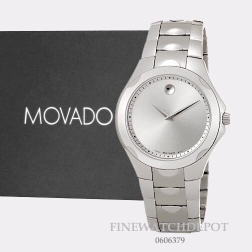 Authentic Movado Luno Sport Men Silver Tone & Dial Stainless Steel Watch 0606379