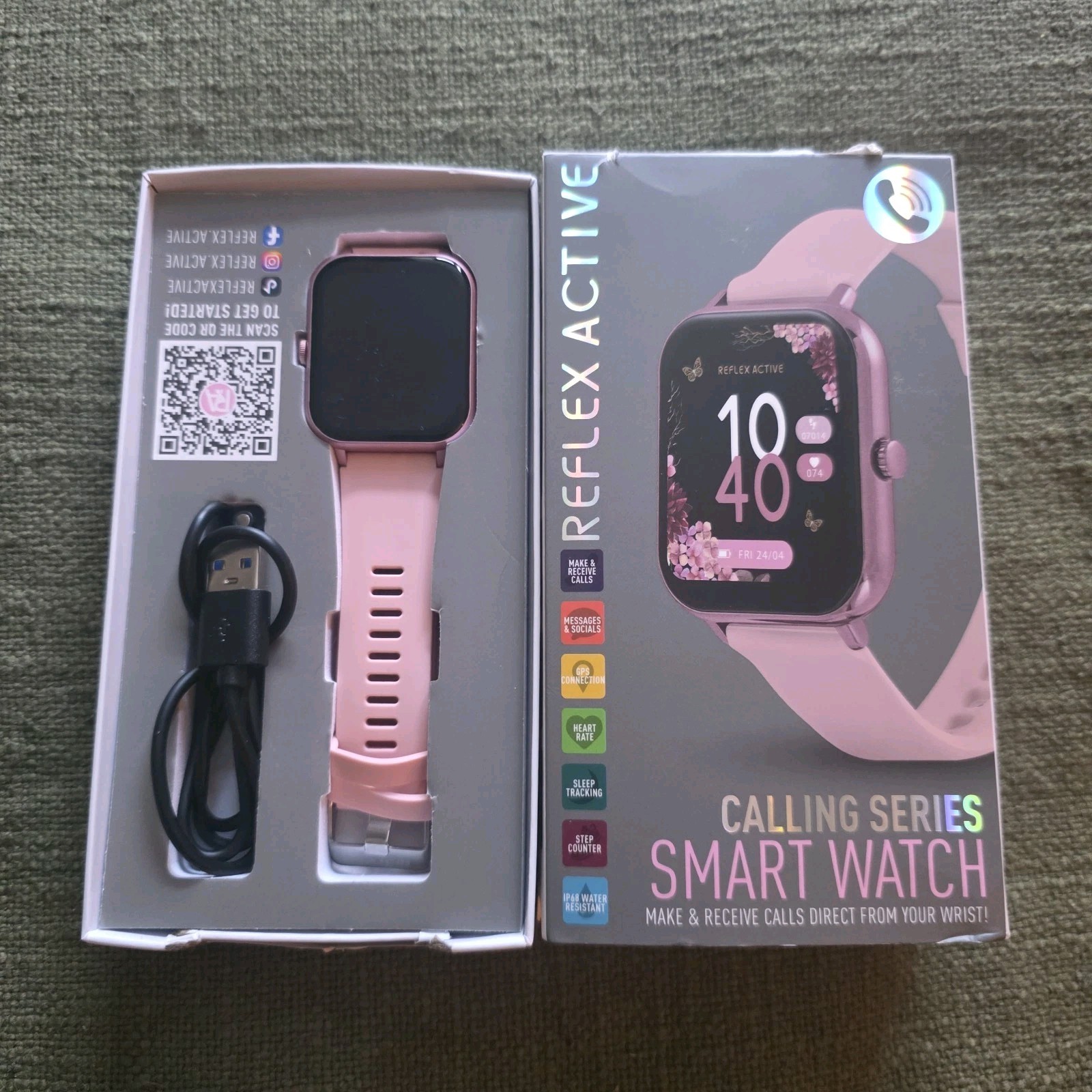 Reflex Active Series 23 Smart Watch – RGP Pink Strap Calling Series