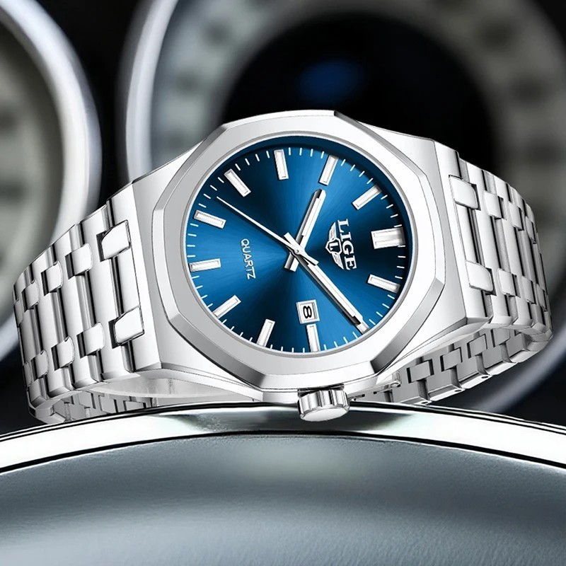 42MM LIGE Luxury Quartz Diver Watch Men’s Stainless 30M Waterproof Luminous NEW