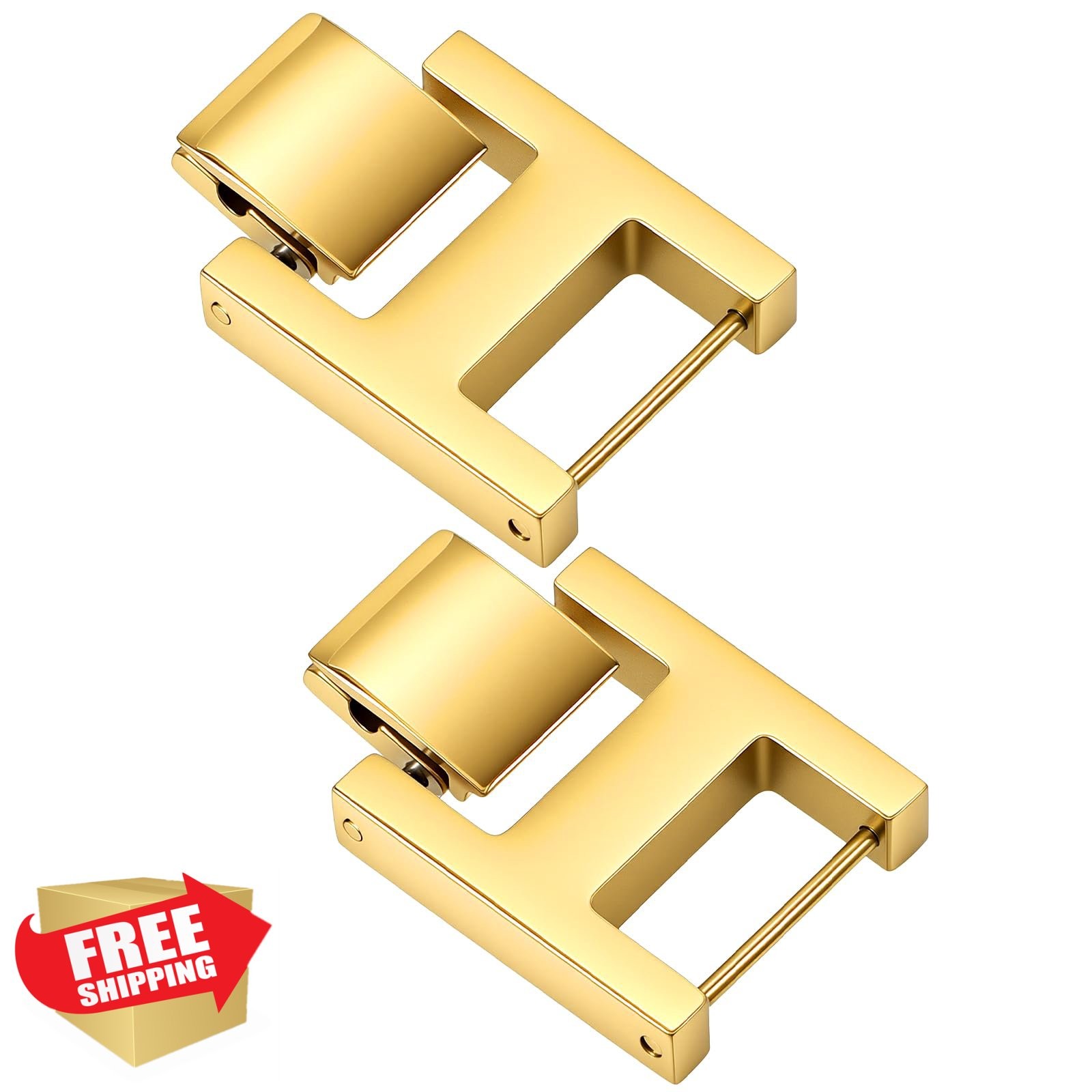 2 Pcs Gold Watch Fold Over Clasp Extender 8.5mm Metal