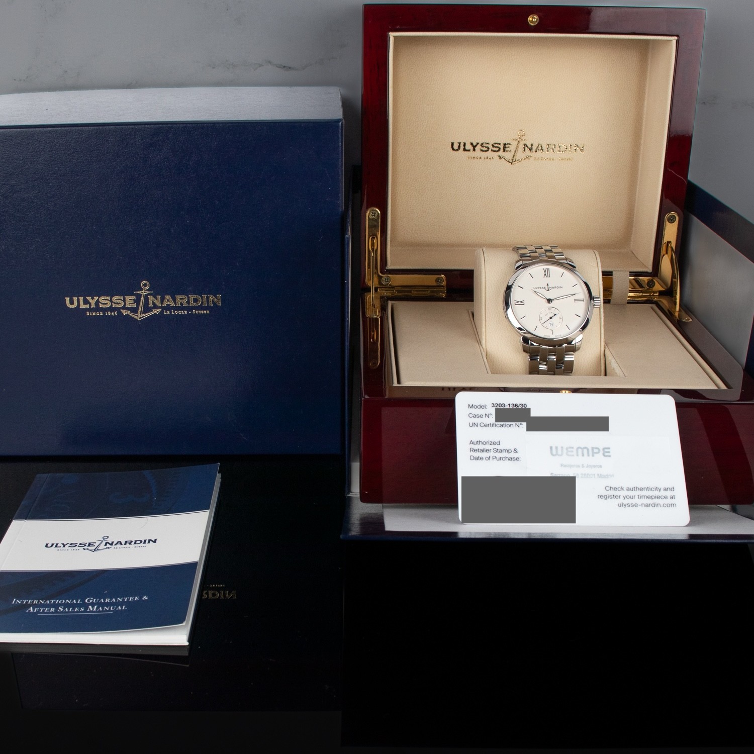 Ulysse Nardin Classico Silver Dial Steel Bracelet 2020 40MM 3203-136-7/30