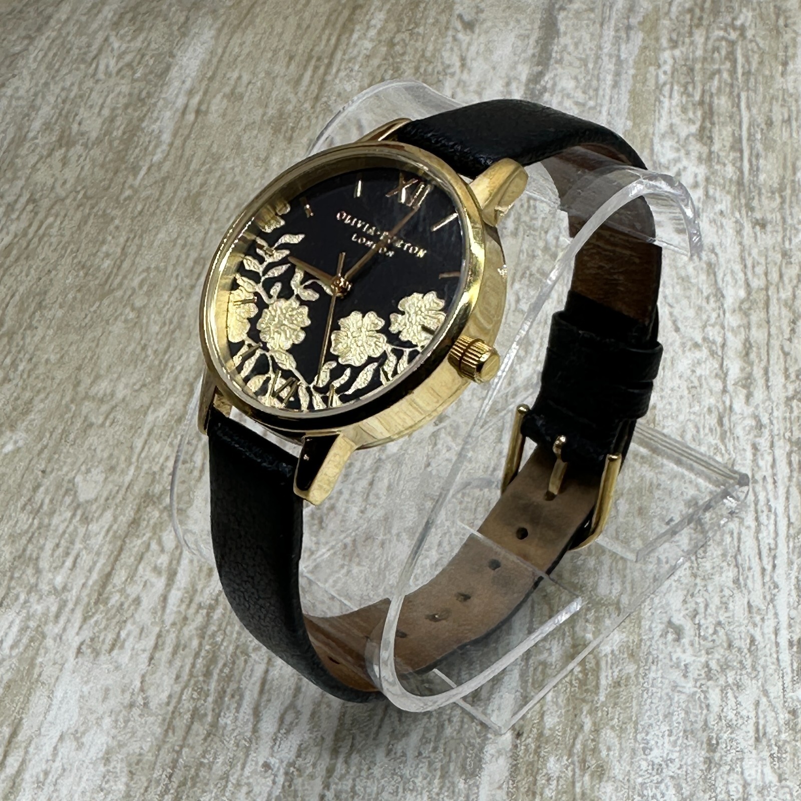 Olivia Burton Watch ob24000112 35mm Floral Bloom Ultra Slim Gold & Black
