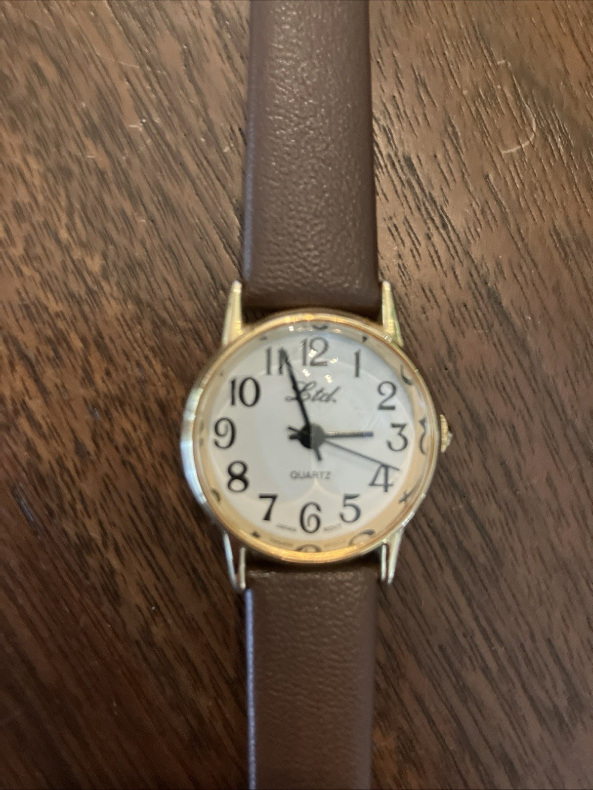 Vintage The Limited Gold Tone Watch A126-02, New Brown Band 24MM Japan Movement