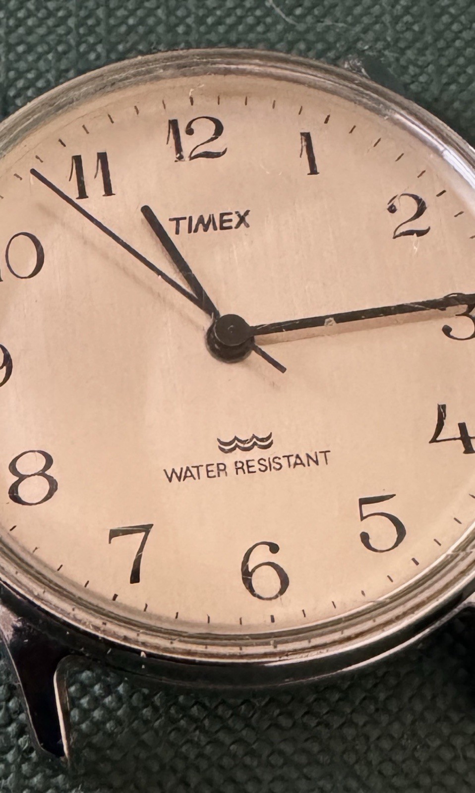 Vintage Timex Water Resistant Men’s Watch Runs Ticks Silver Case 34.4mm