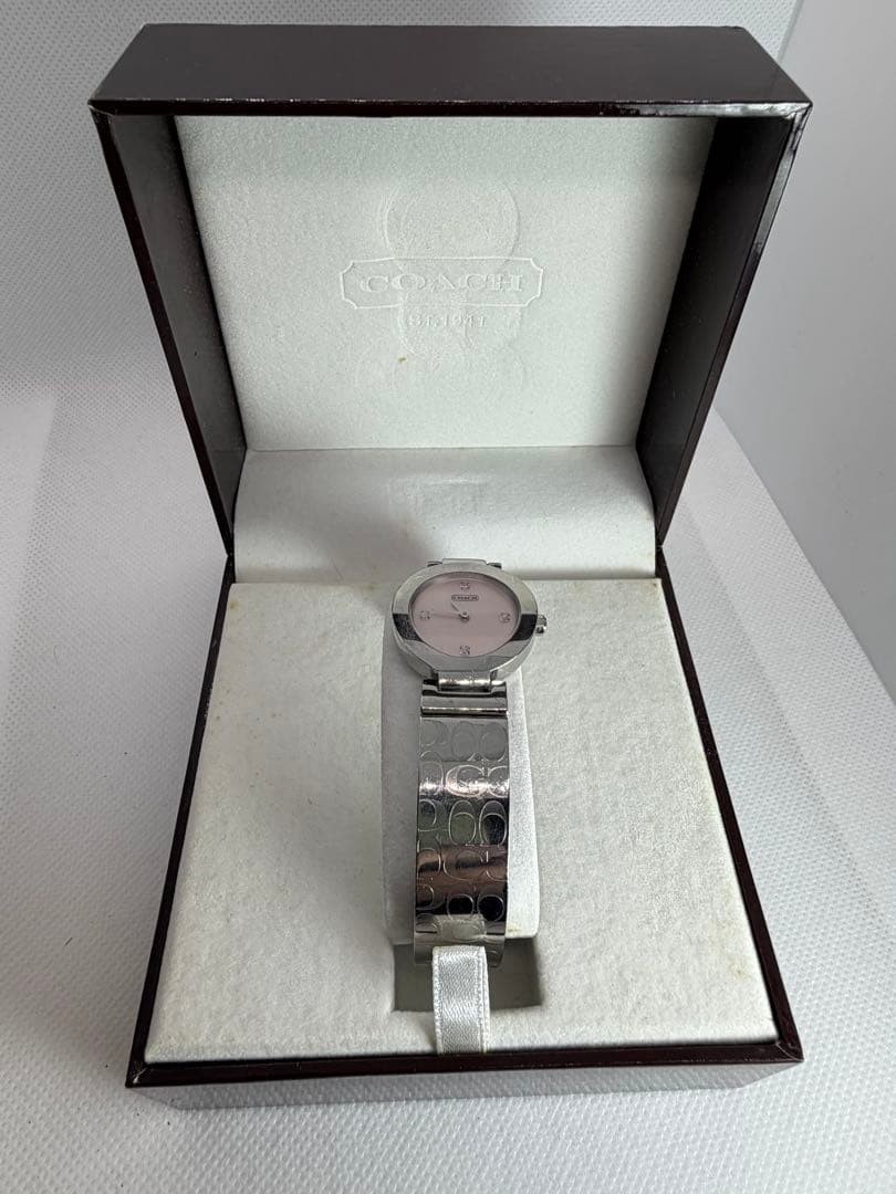 COACH Pink Shell Quartz with Box and Authenticity