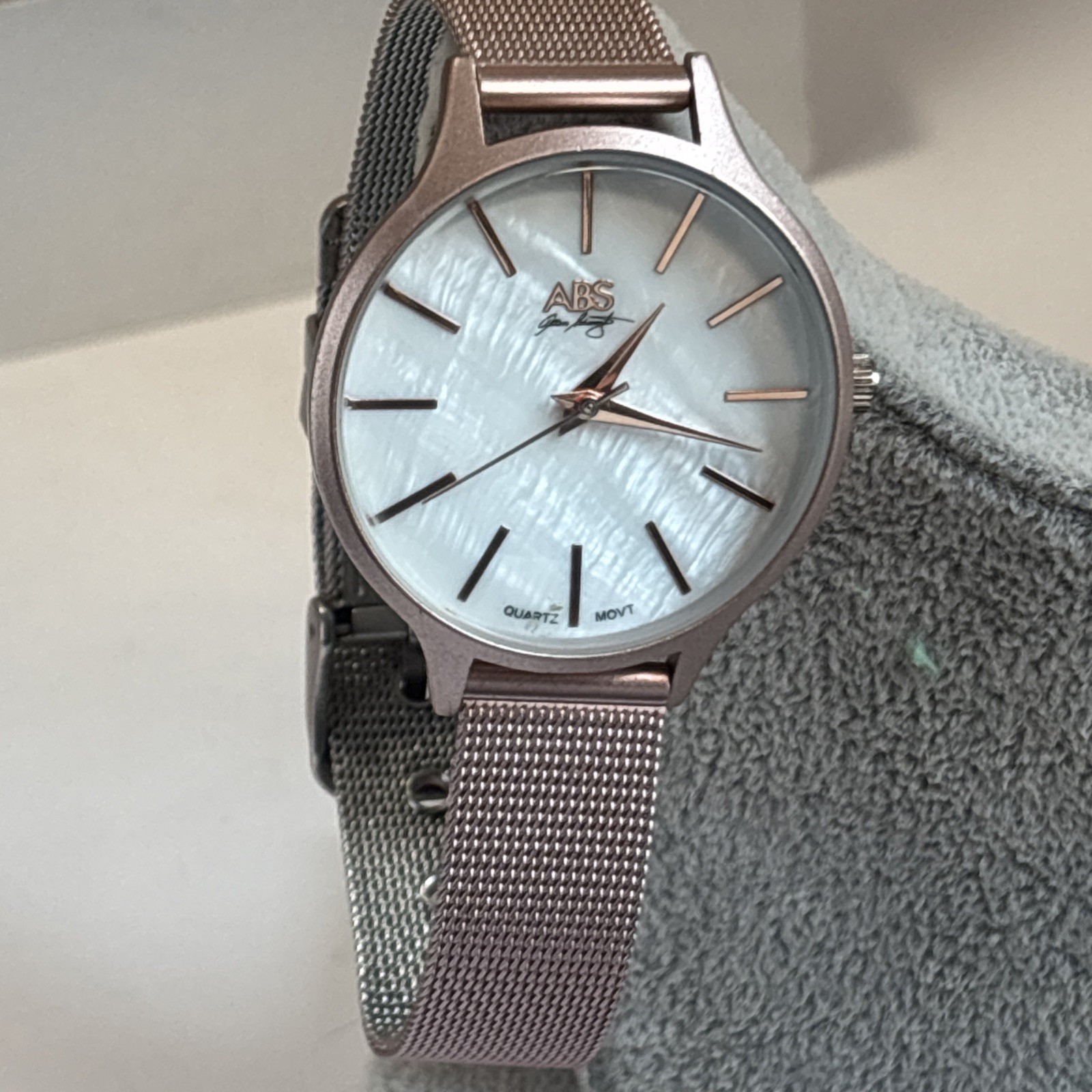 ALLEN SCHWARTZ ABS Women’s Watch Rose Gold Mother-Of-Pearl, Quartz Movement.