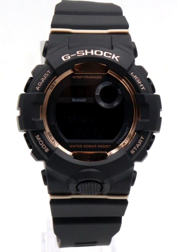 New Casio G-Shock Steptracker Black/Rose Gold Bluetooth Watch 45mm GMDB800-1 $99
