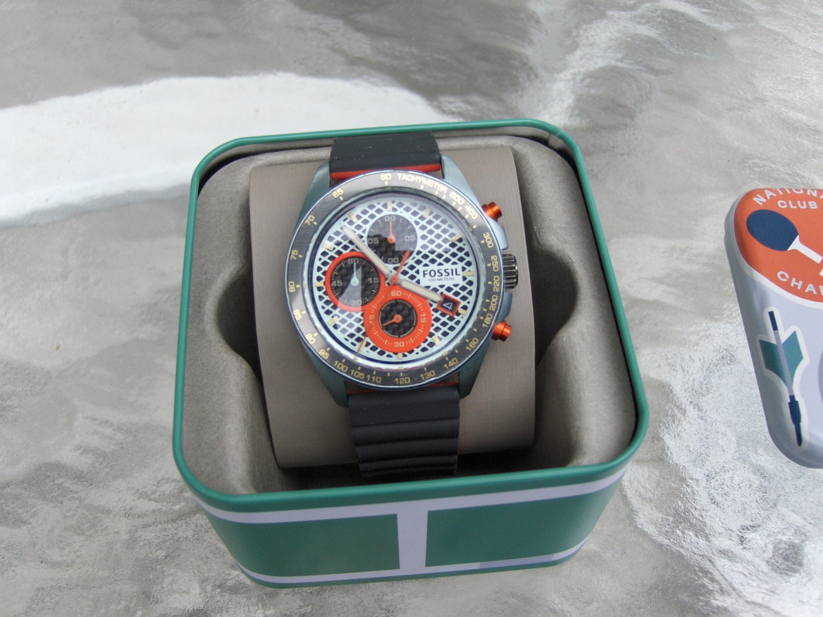 FOSSIL CH 3025 SPORT 54 CHRONOGRAPH 3 EYE GRAPHIC FACE DIAL SILICONE BAND