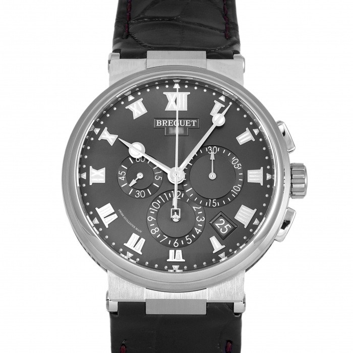 Breguet Marine 5527TI / G2 / 9WV Titanium Leather 42.0mm Gray Dial #YKW225