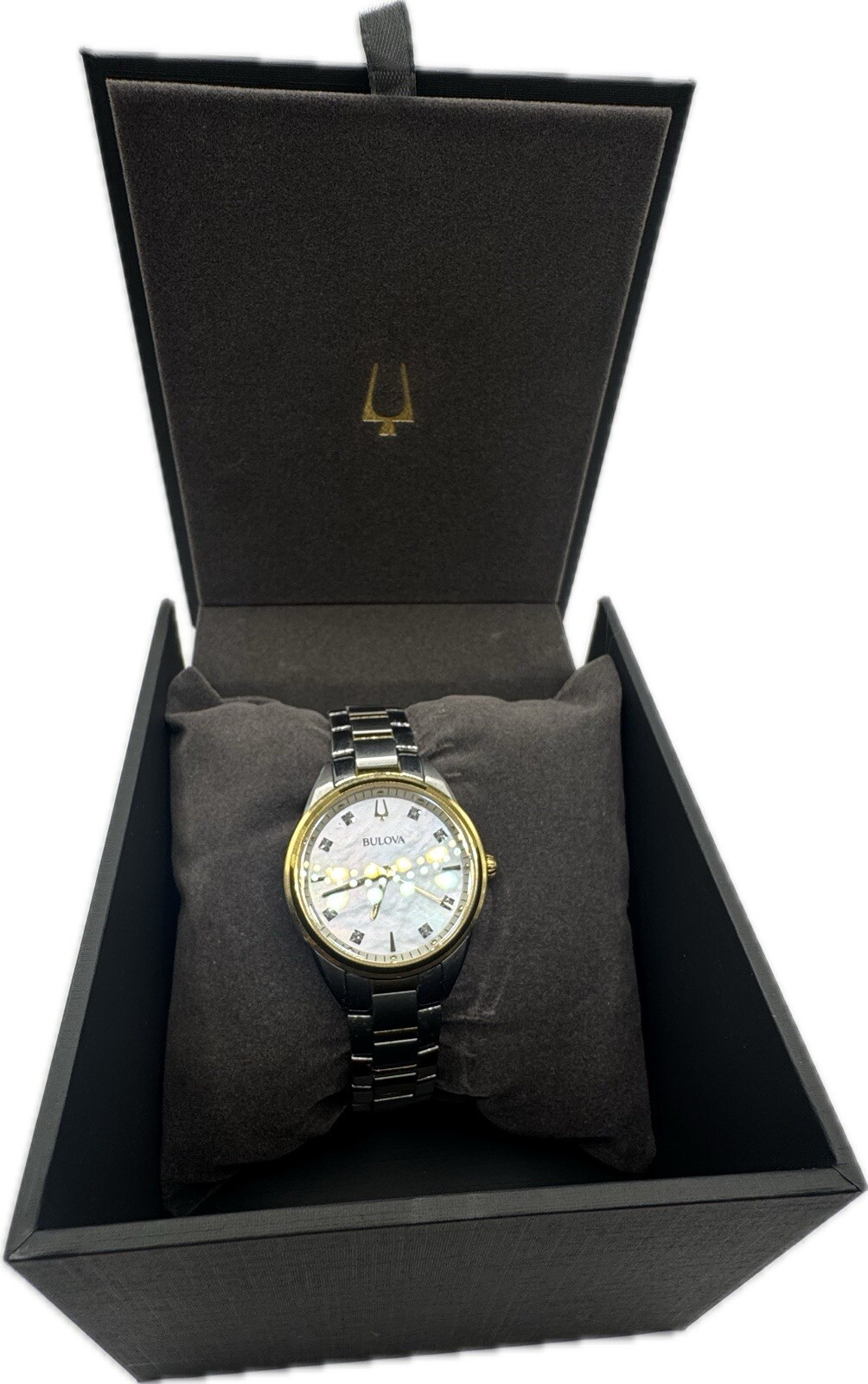 Bulova Women’s Watch 98P184 Diamond Accent Two Tone Stainless Steel Quartz 32mm