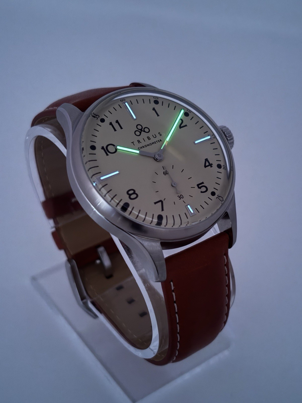 Tribus TRI-01 Small Second COSC Men’s Automatic Watch – Cream