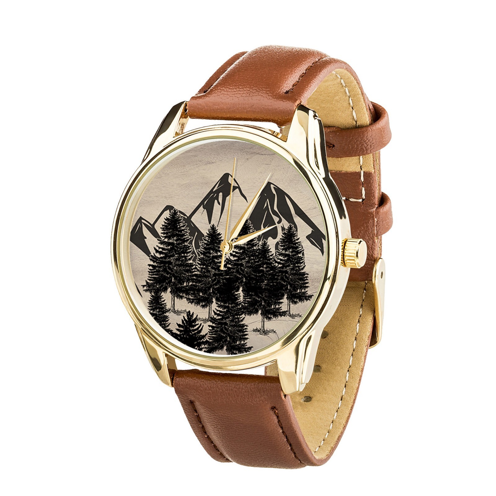 Mountain Forest Watch, Minimal Nature Landscape Art, Outdoor Unisex Hikers Gift