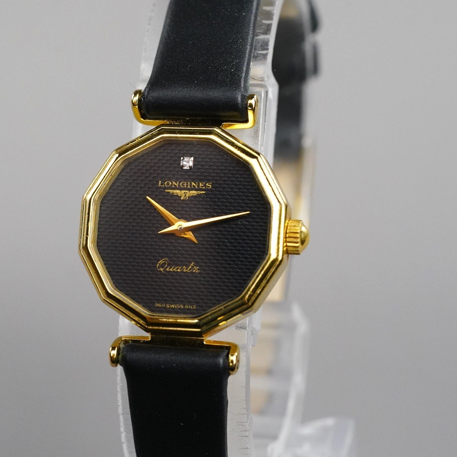 LONGINES Vintage 960 G113 Women’s Watch Gold 21mm New Battery New Leather Band