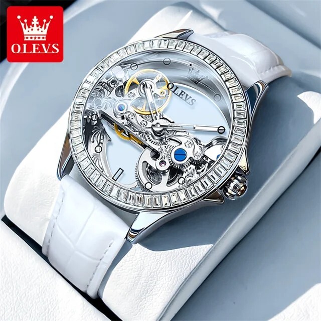 Skeletons Automatic OLEVS Fully Hollow Mechanical Mechanical Watch Women Watch