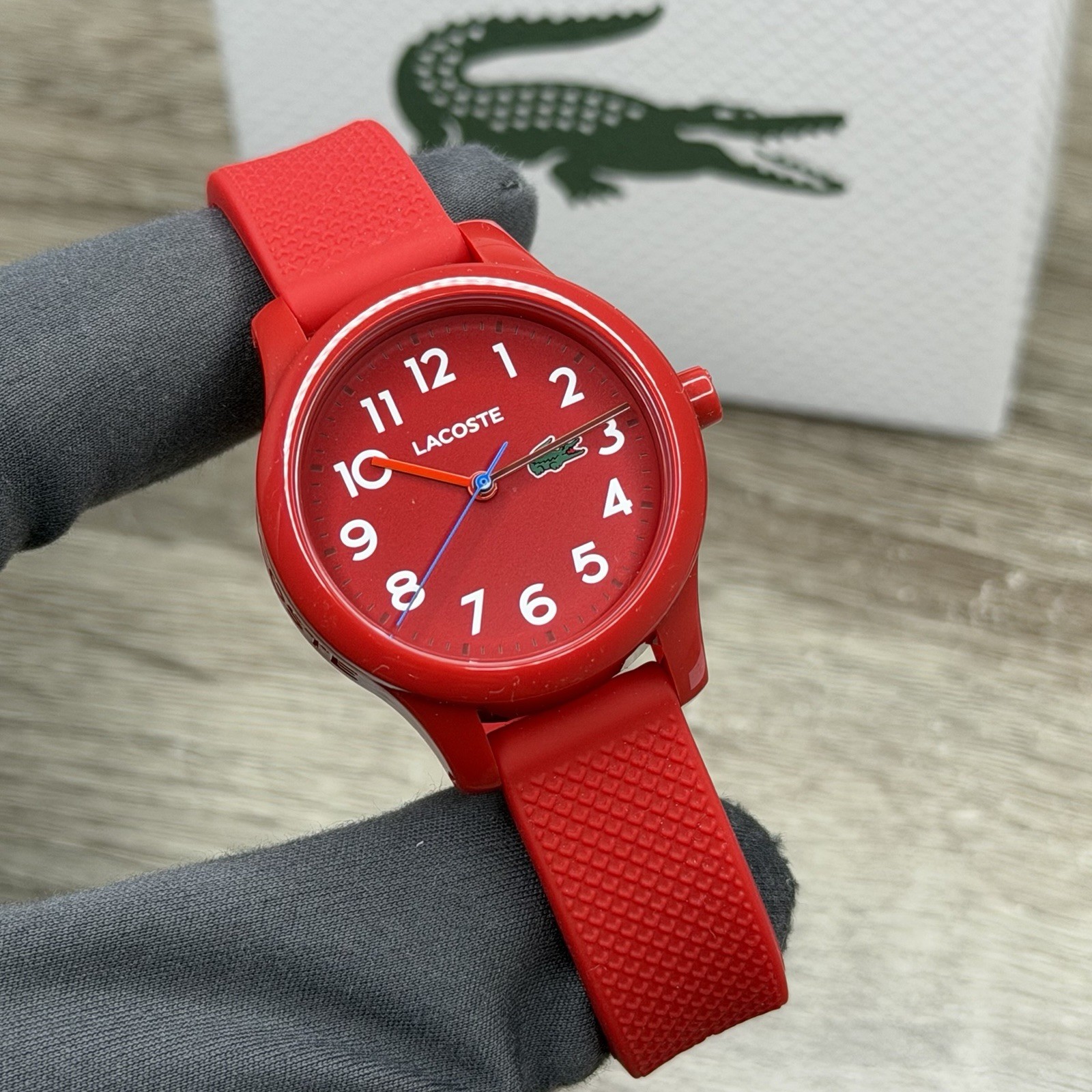 NEW✅ Lacoste 12.12 Red Silicone Sports 32mm Women’s Watch 20700016 $99