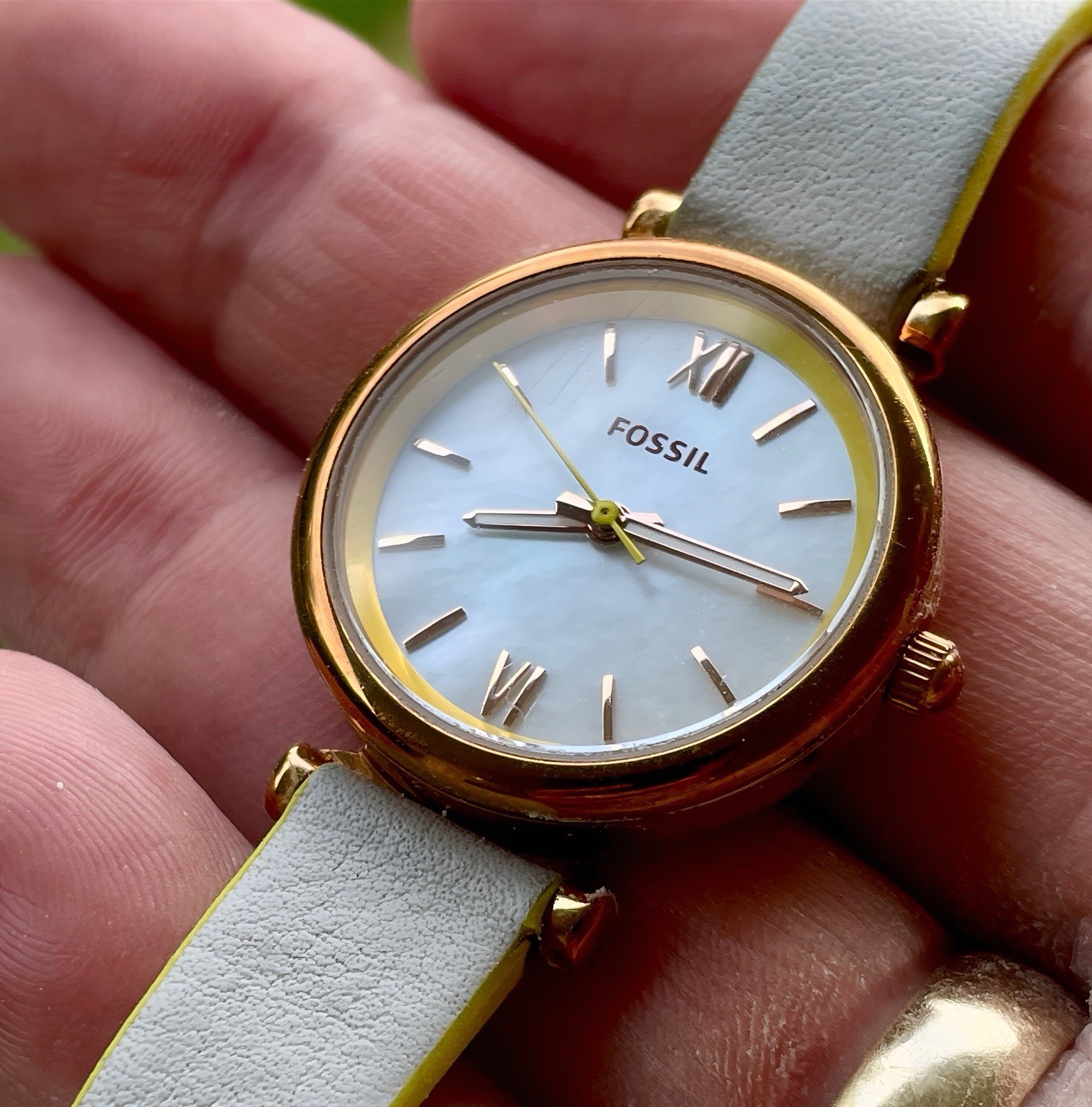 Fossil Carlie Mini Quartz MOP Dial Ladies Watch ES4699