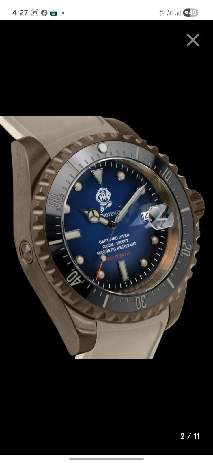 Tecnotempo Automatic Professional Diver 2000M Helium Valve. Limited Edition!