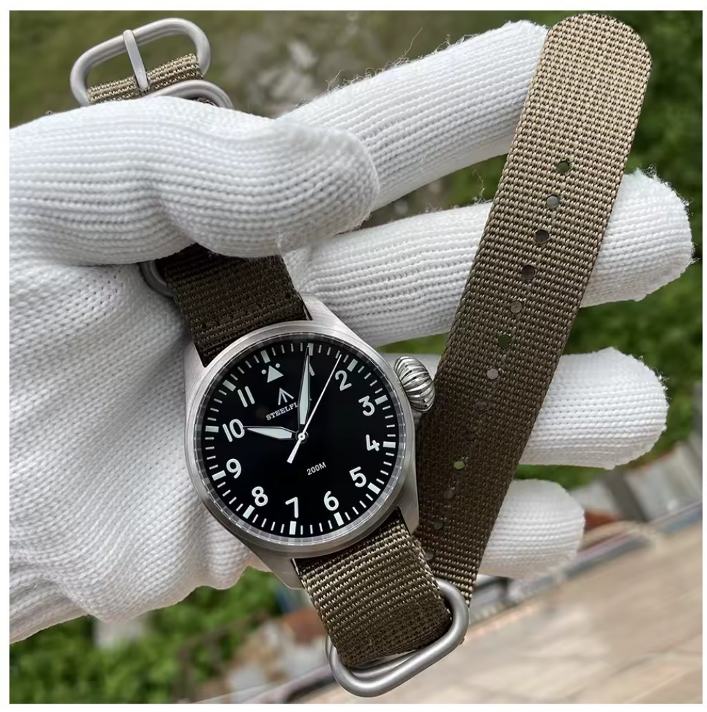 Steelflier SF743 Quartz Pilot Dive Watch Swiss VH31 Luminous 200M Sapphire
