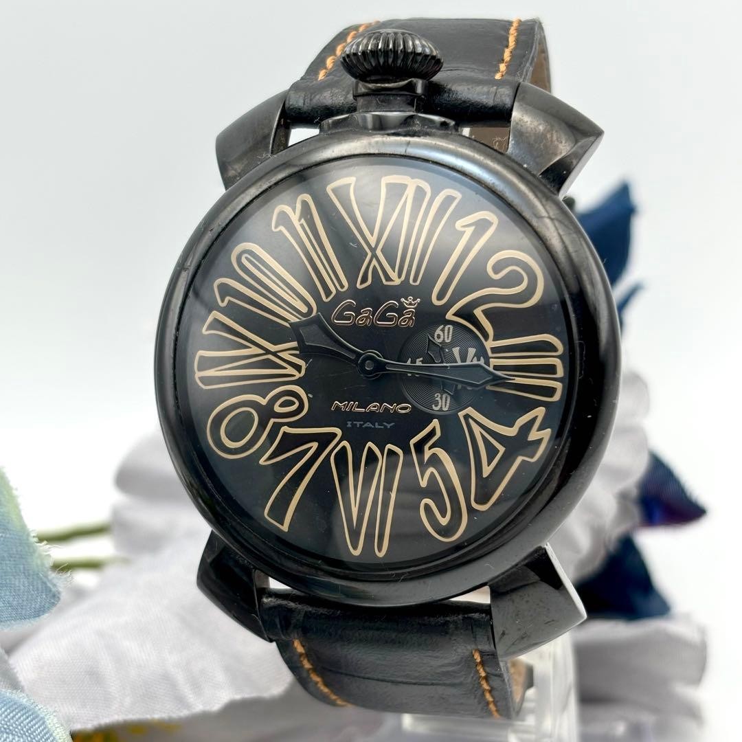 GaGa MILANO Manuale 46MM Black Quartz Watch Pre-Owned