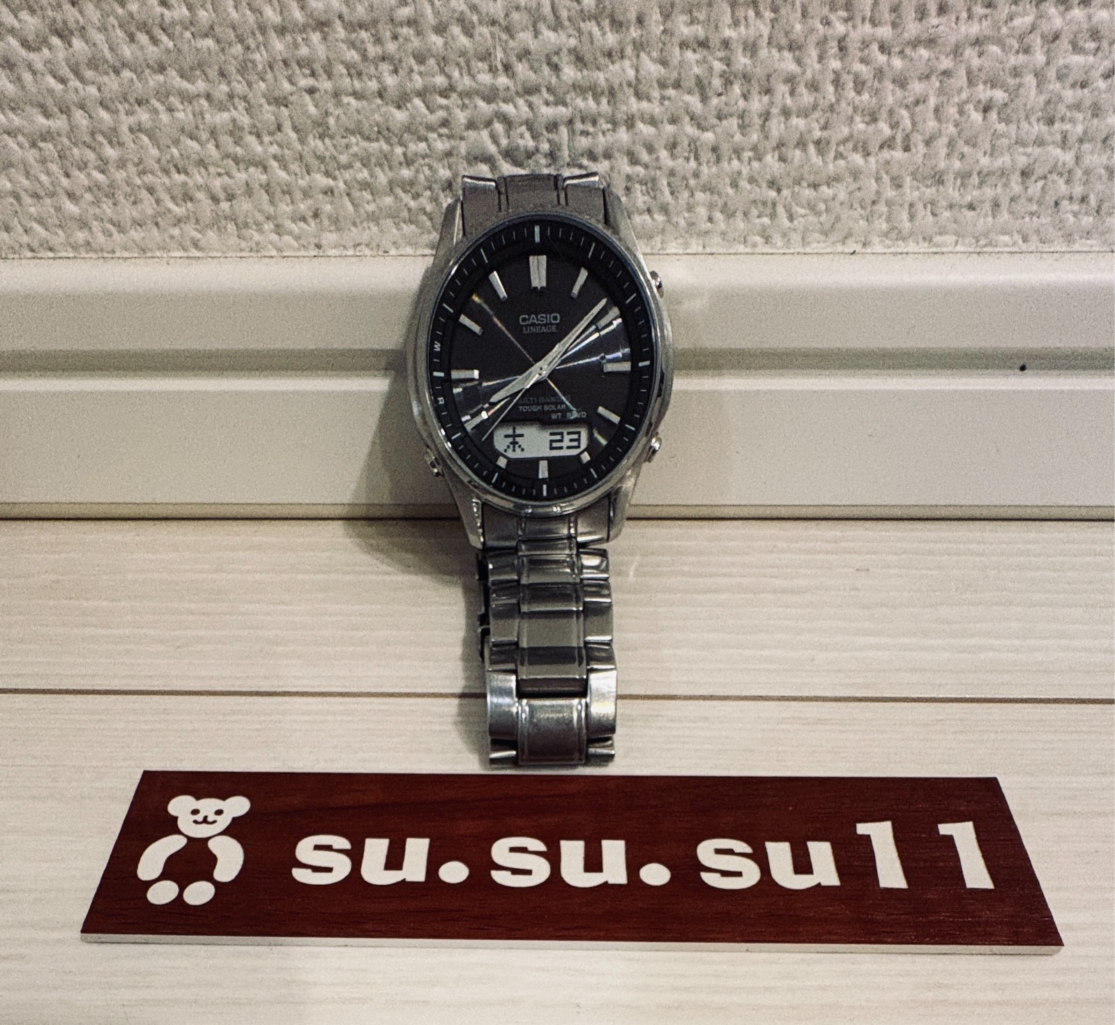 CASIO LINEAGE LCW-M100TSE-1AJF Solar Radio Titanium Watch Silver Men Used