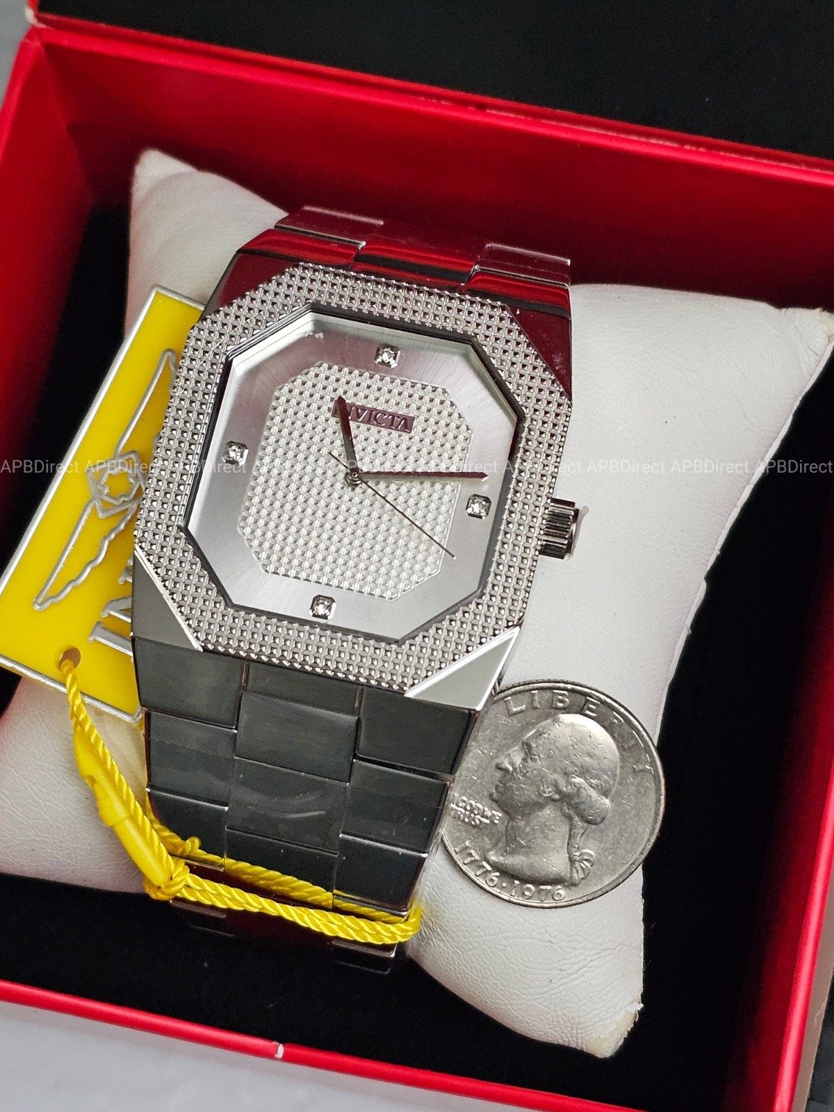 Invicta – CUADRO – Silver Plated SS High Polished Case & Bracelet – mens Watch
