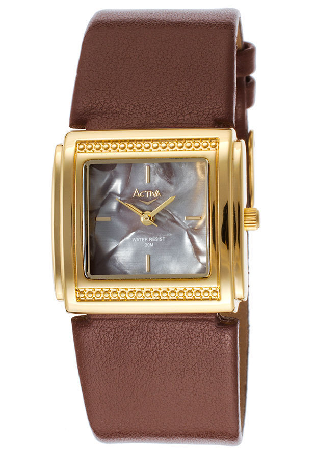 Activa SL283-003 Women’s Brown Leatherette Grey Mother of Pearl Dial