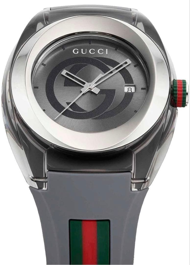 New Gucci Watch Rubber Strap SYNC Gray YA137109A