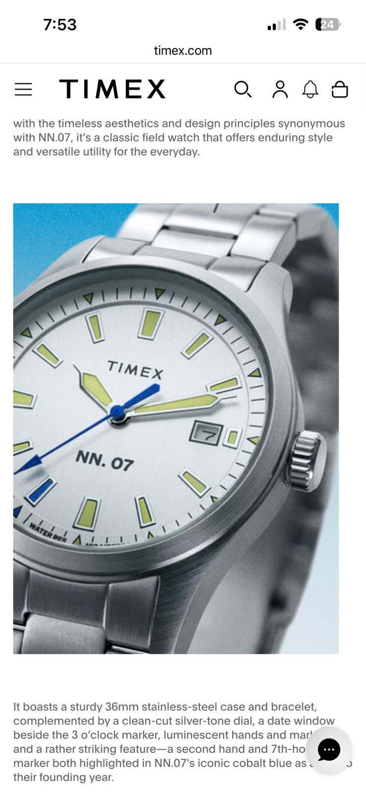 Timex Expedition North Field Post x NN.07 36mm Stainless Steel Watch – USED