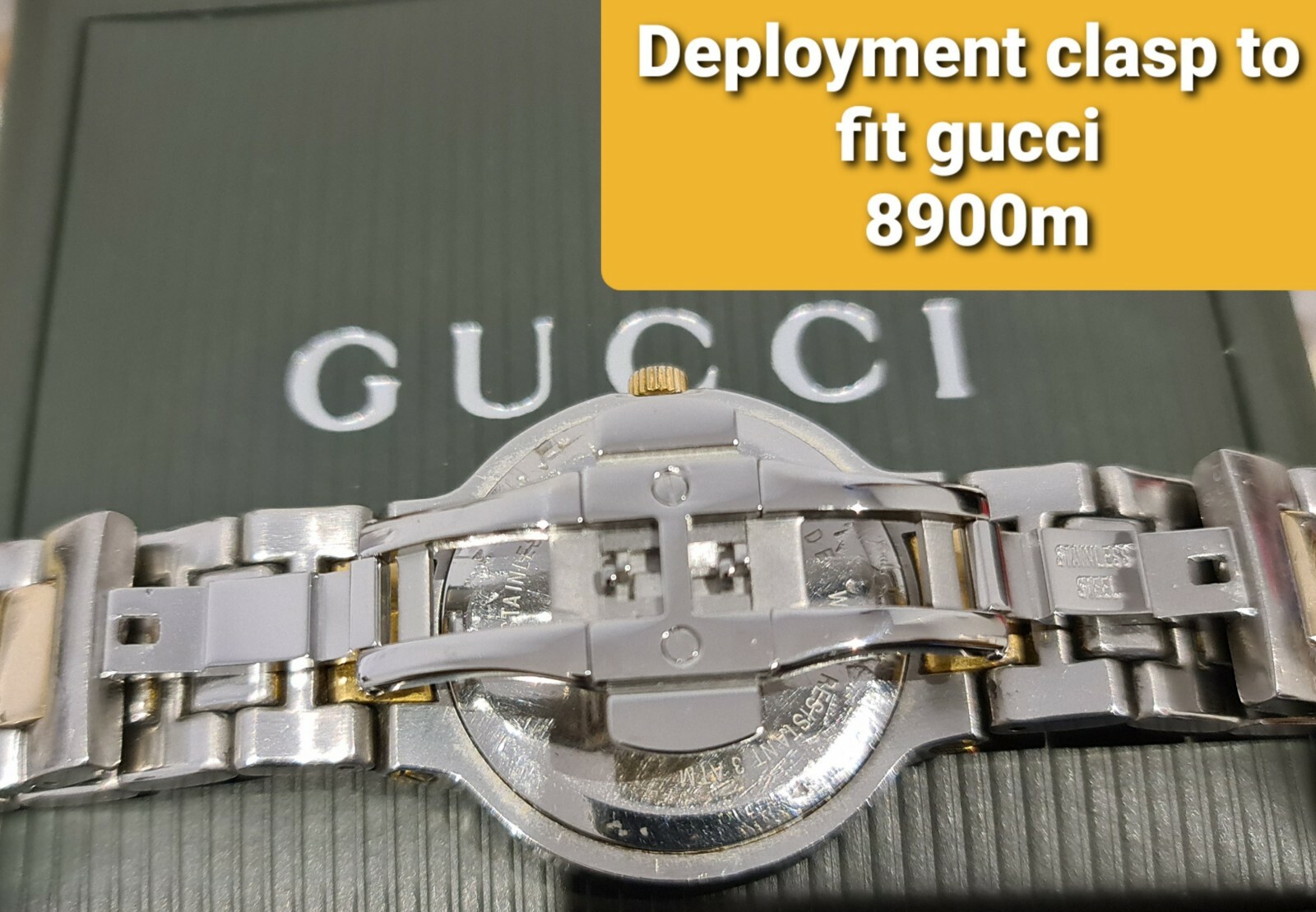 REPLACEMENT DEPLOYMENT BUCKLE FOR GUCCI 8900M Deployant clasp repair fix
