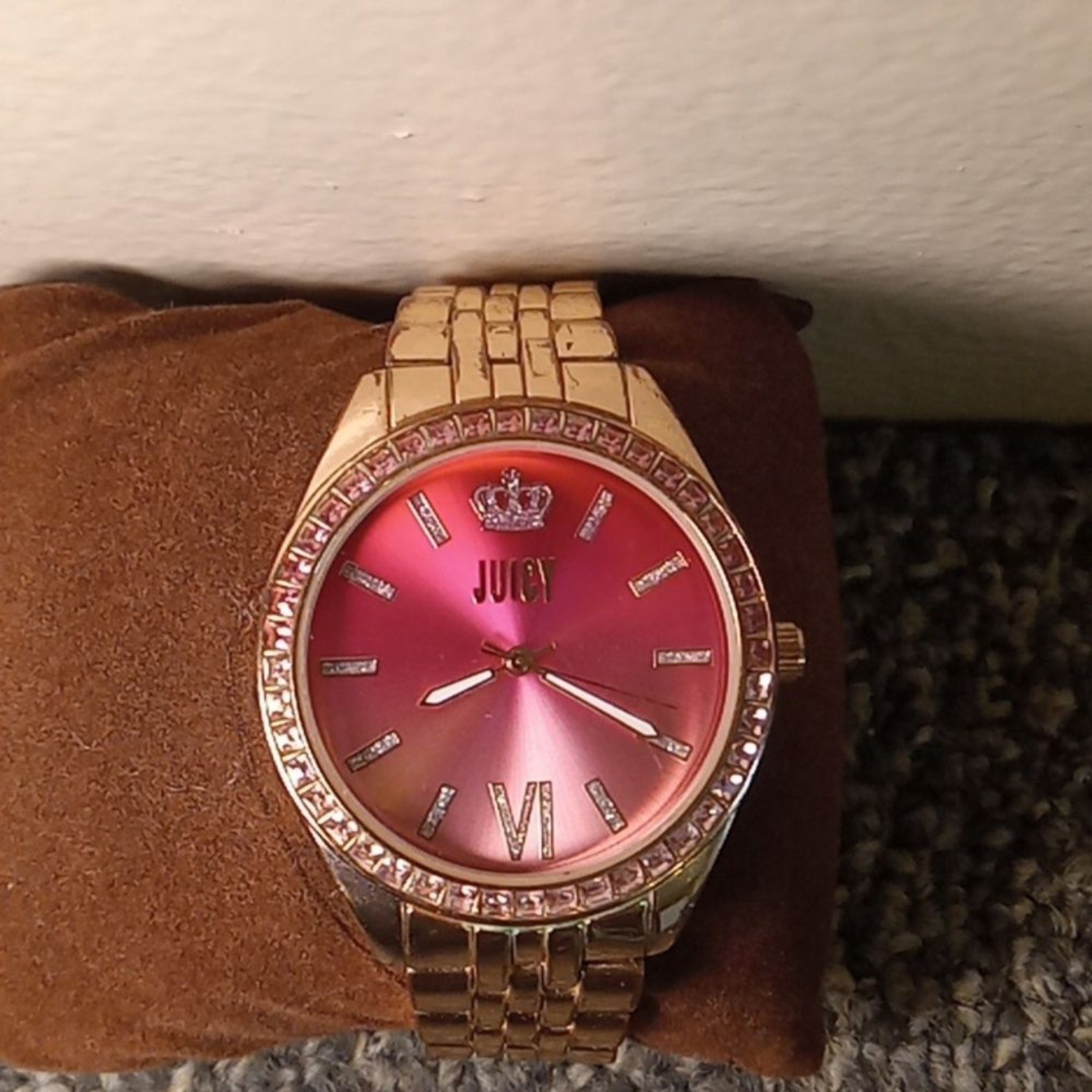 Juicy Couture rose gold rhinestone watch pink dial women’s watch