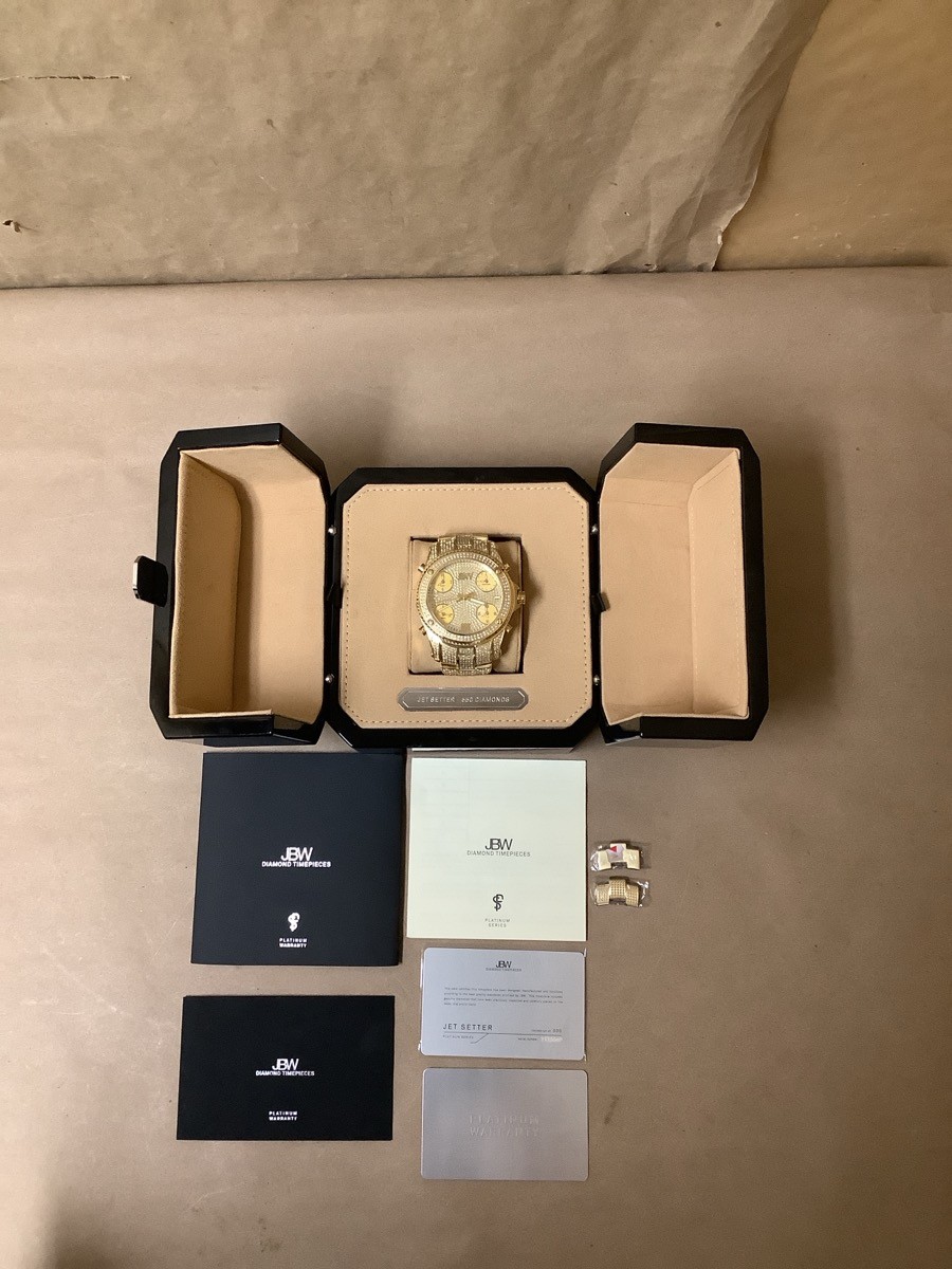 JBW WATCH Gent’s Wristwatch PS550A Jet Setter 550 Diamonds Gold Watc (B42011961)