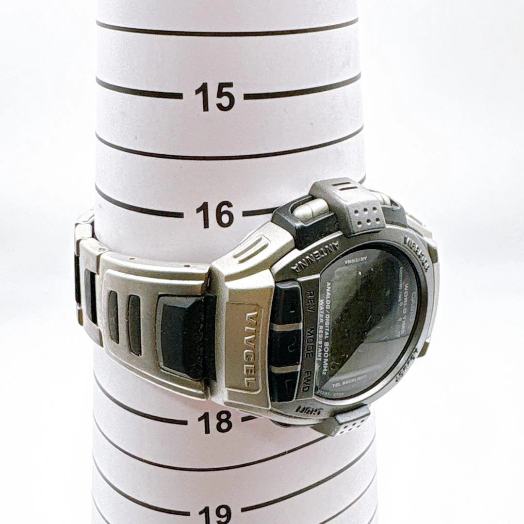 Casio Vivcel Vcl-100 Module 1555 Digital Silver-Toned Watch