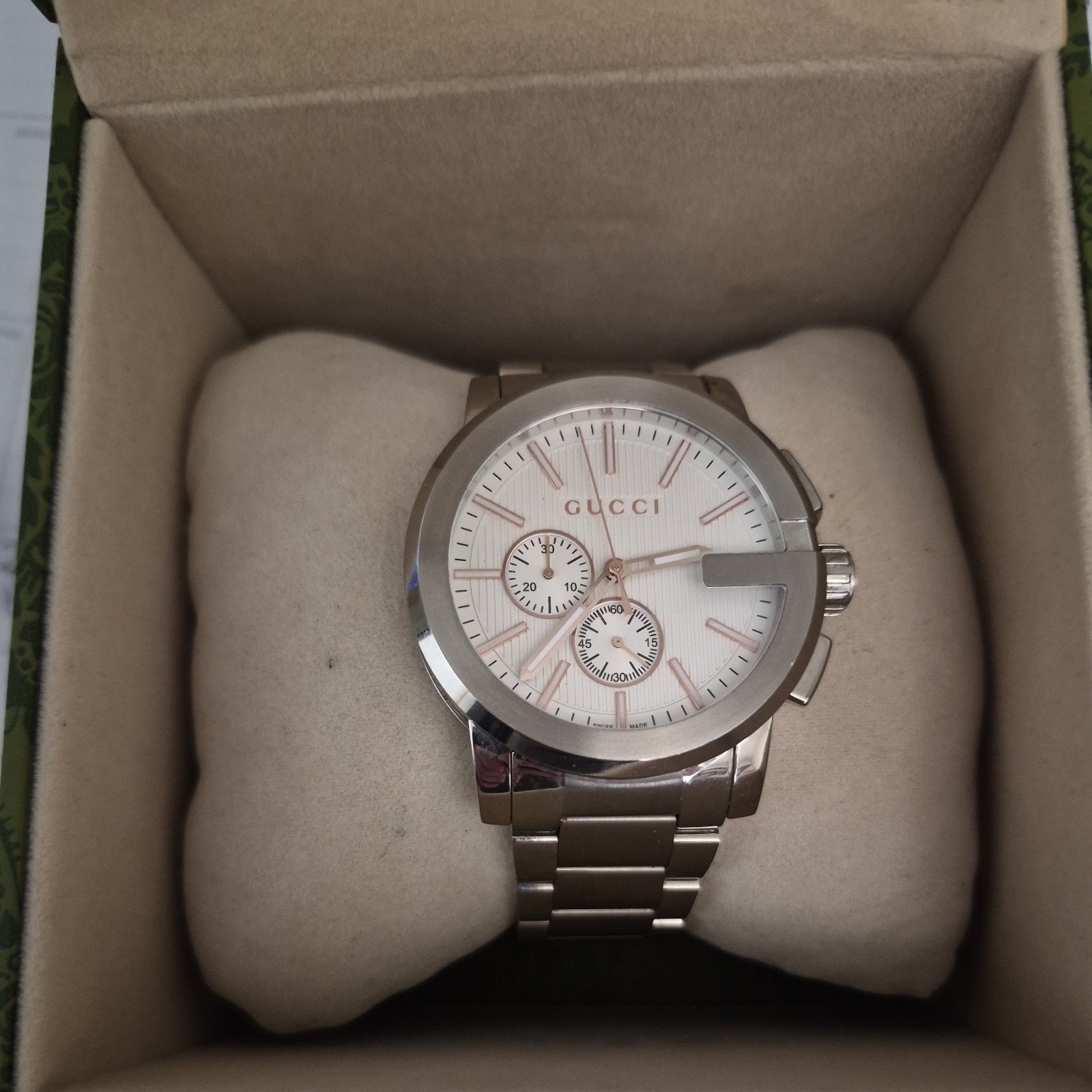 GUCCI G-Chrono YA101201 Silver Dial Men Watch 44mm