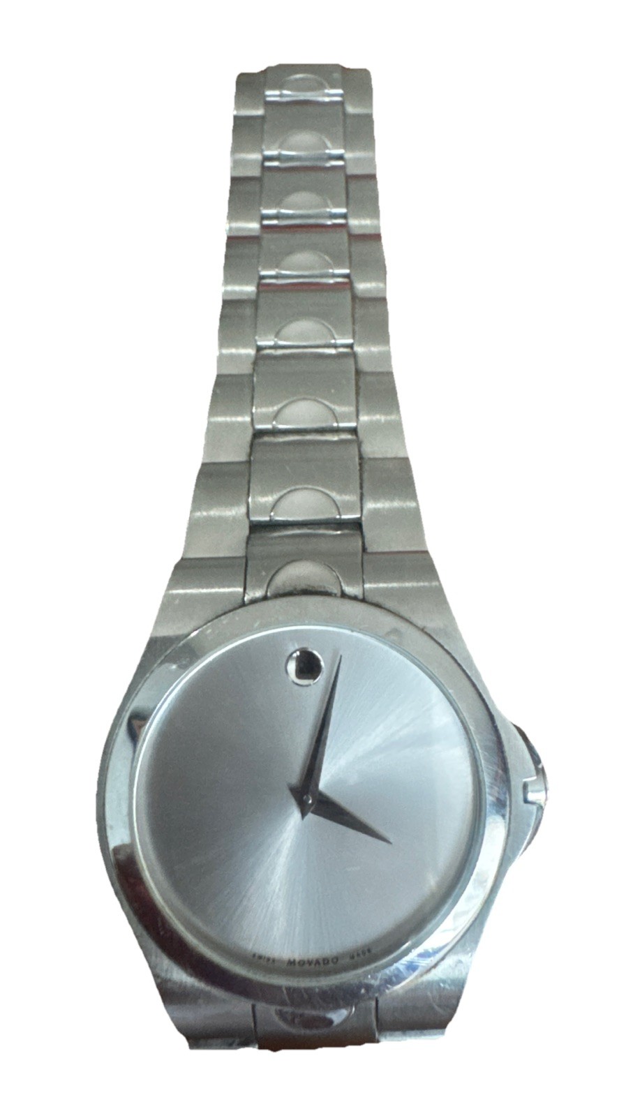 MOVADO 84 E7 1850 Sapphire Crystal Museum Silver Dial Watch 38mm Stainless Steel