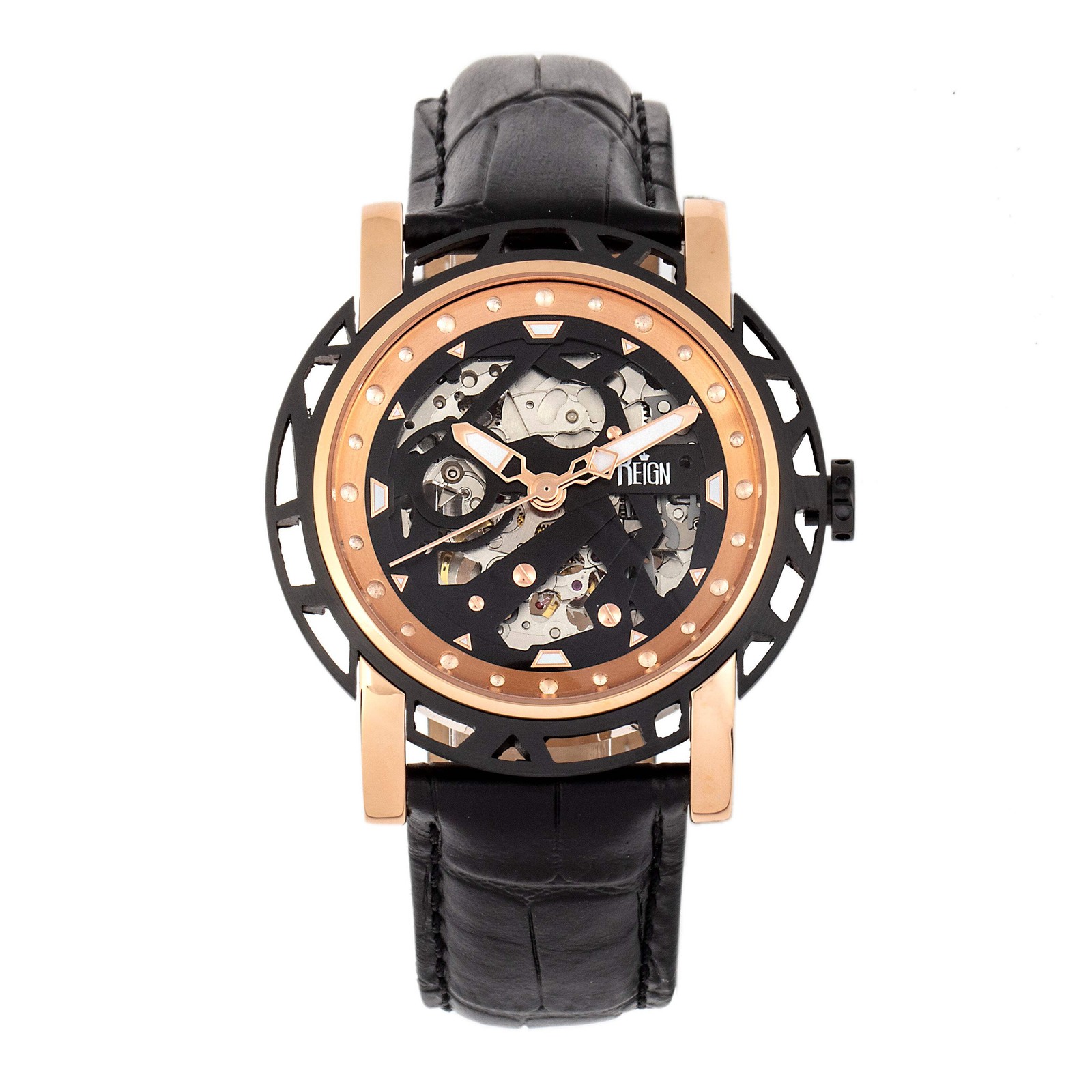 Stavros Rose Gold/Black | Black Dial Wristwatch REIRN3706