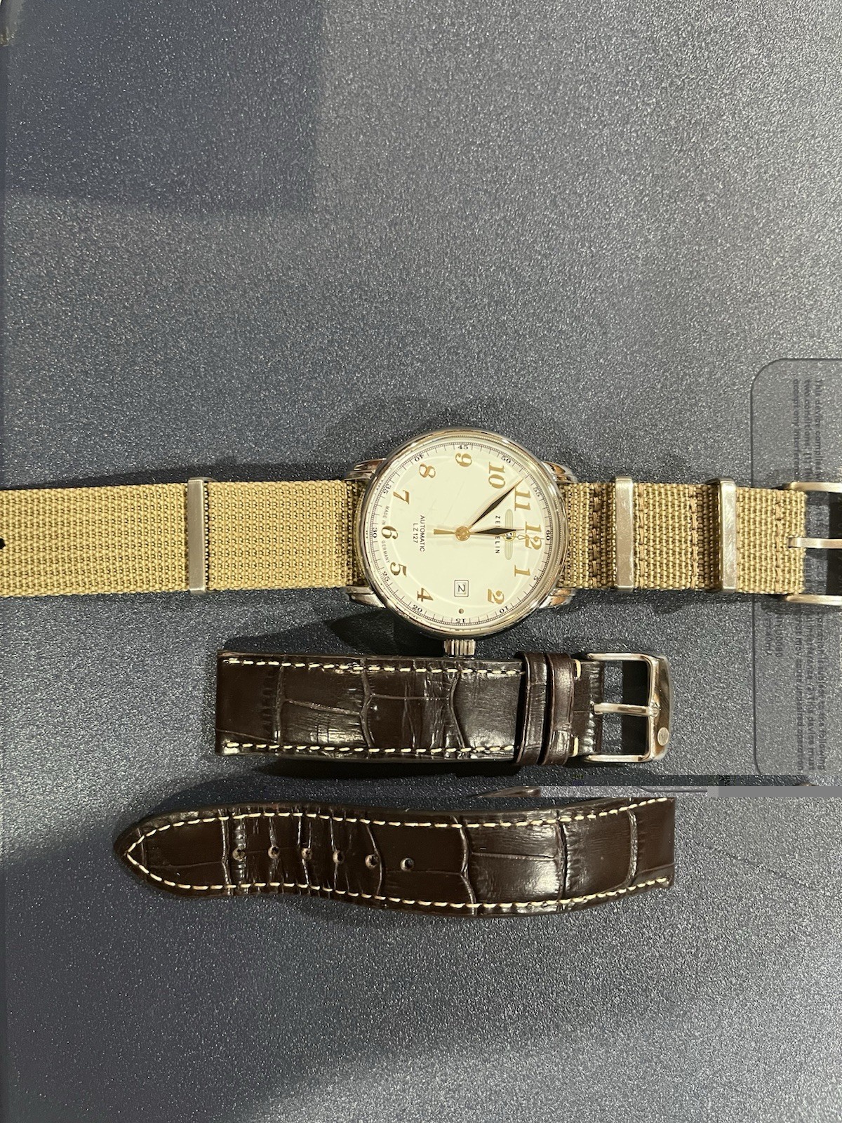 Zeppelin Friedrichshafen Automatic Men’s Watch 40mm White Dial Date Box Papers