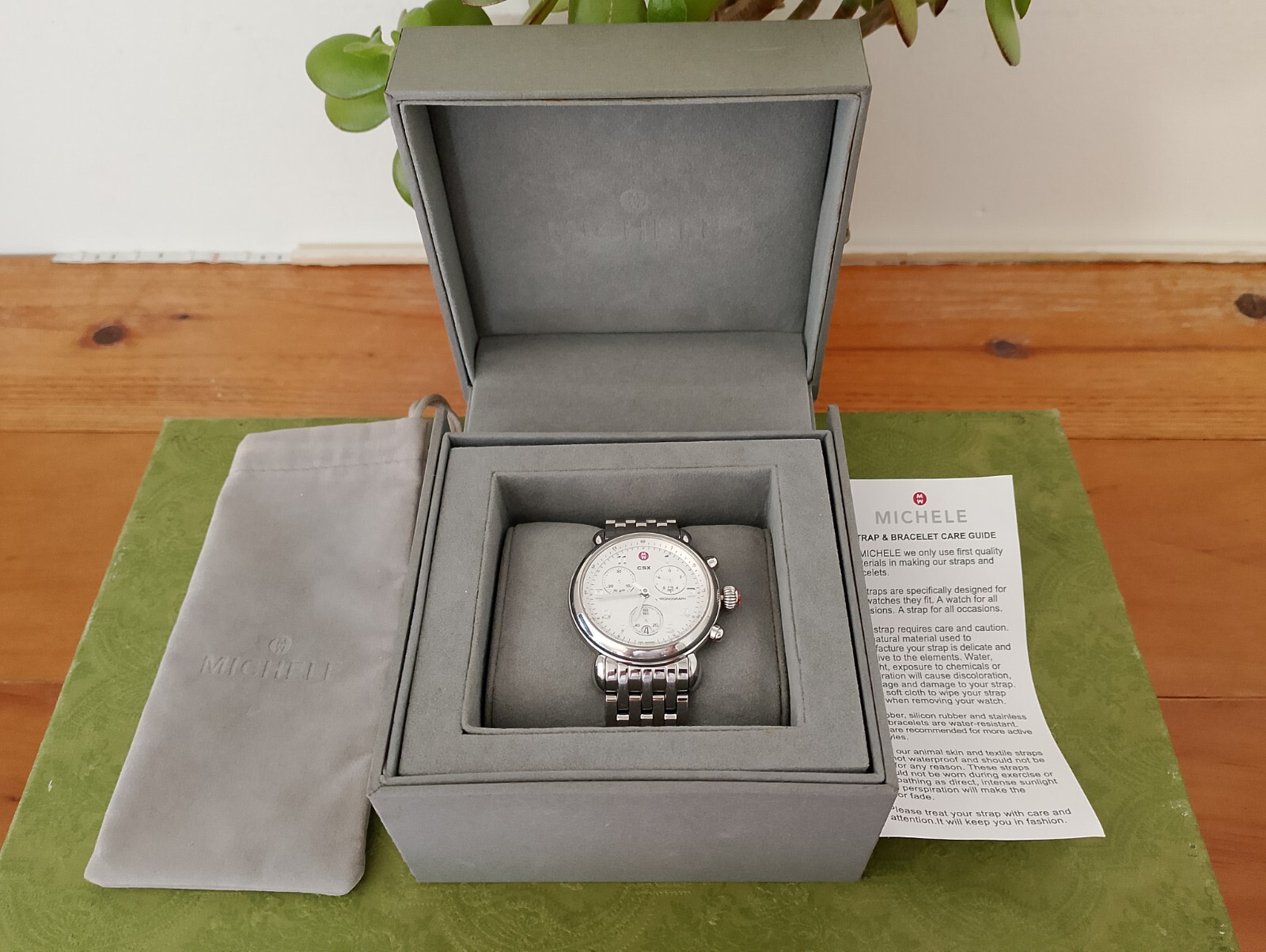 MICHELE CSX,CX39 CHRONOGRAPH Stain Still BAND WATCH for women MW03D00A0025