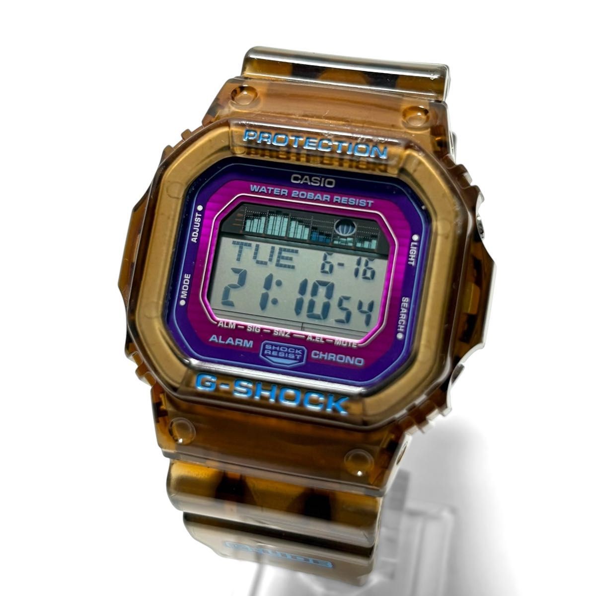 Rare CASIO G SHOCK G LIDE GLX 5600B Digital Watch Clear Camouflage Tortoise Skel
